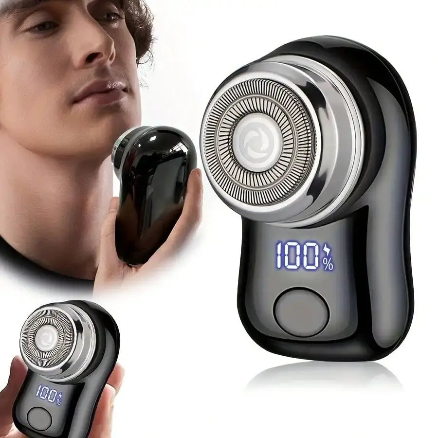Rechargeable electric shaver for men by Simples Market with digital display, cordless foil shaver in black and silver