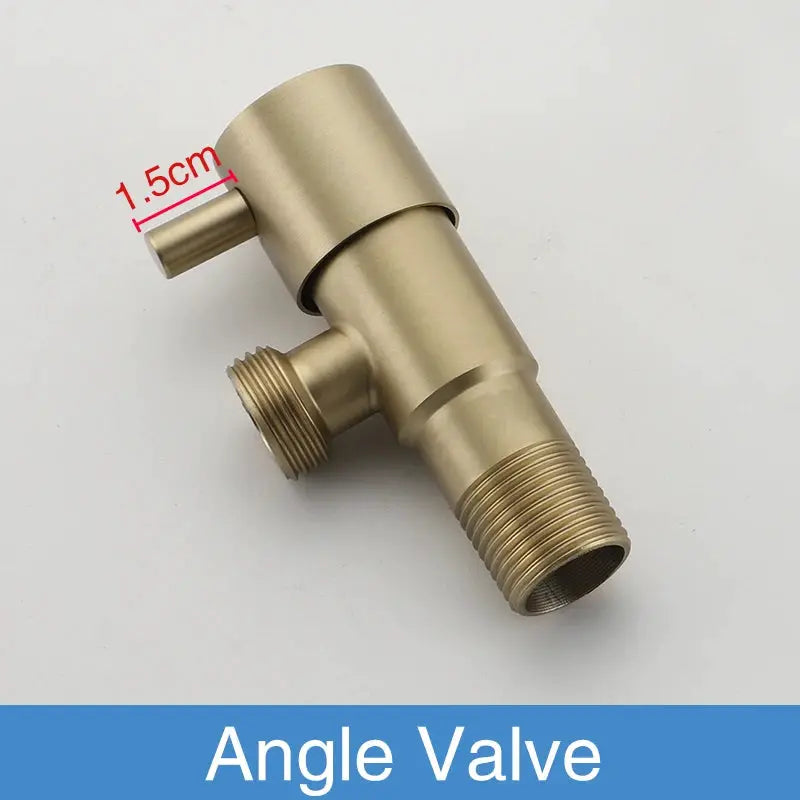 Angle valve for bidet faucet, brass-tone finish, Simples Market ULA cold-water valve