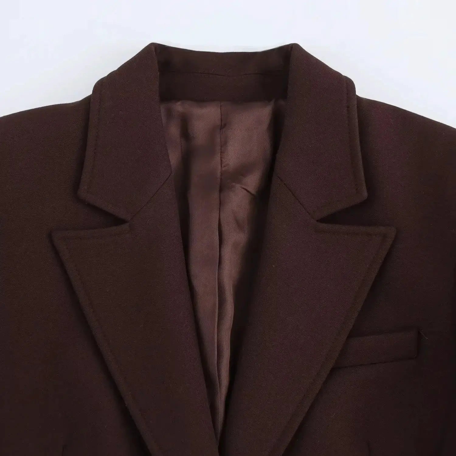 KONDALA brown blazer with notch lapels and brown lining