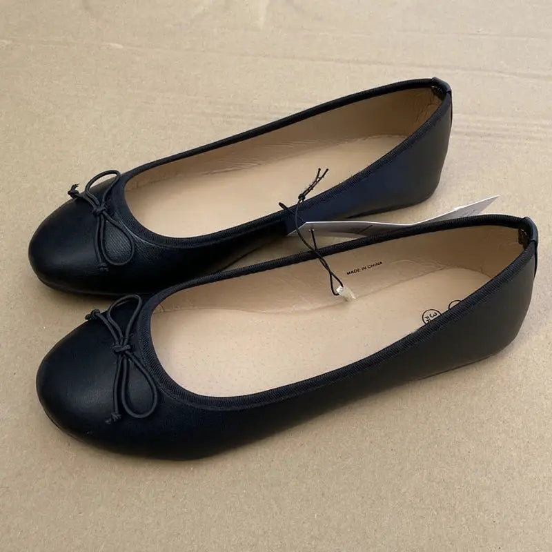 SpringElegance Bowknot Ballet Flats Womens Slip On Comfort All Day Everyday Wear Classic Round Toe