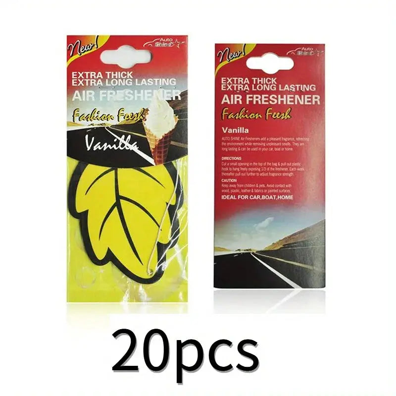 Leaf Shape Car Air Freshener Natural Scented Tea Paper Hanging Vanilla Perfume Fragrance For Auto Interior
