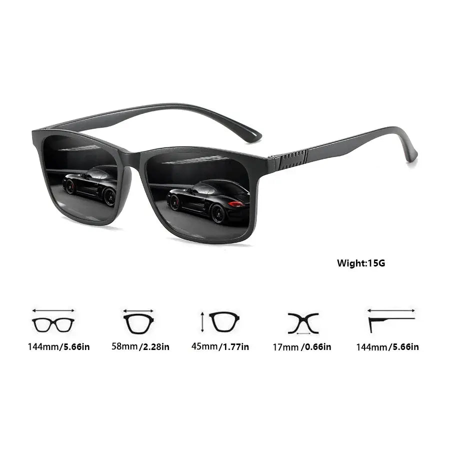 DesignerLux Vintage Check Square Sunglasses With UV400 Protection Durable Polycarbonate Frames For Men And Women