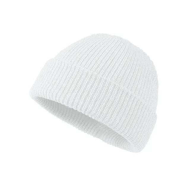 Rimiut Unisex Knitted Beanie Hat Wool Winter Cap Warm Solid Color Fashionable Autumn Men Women