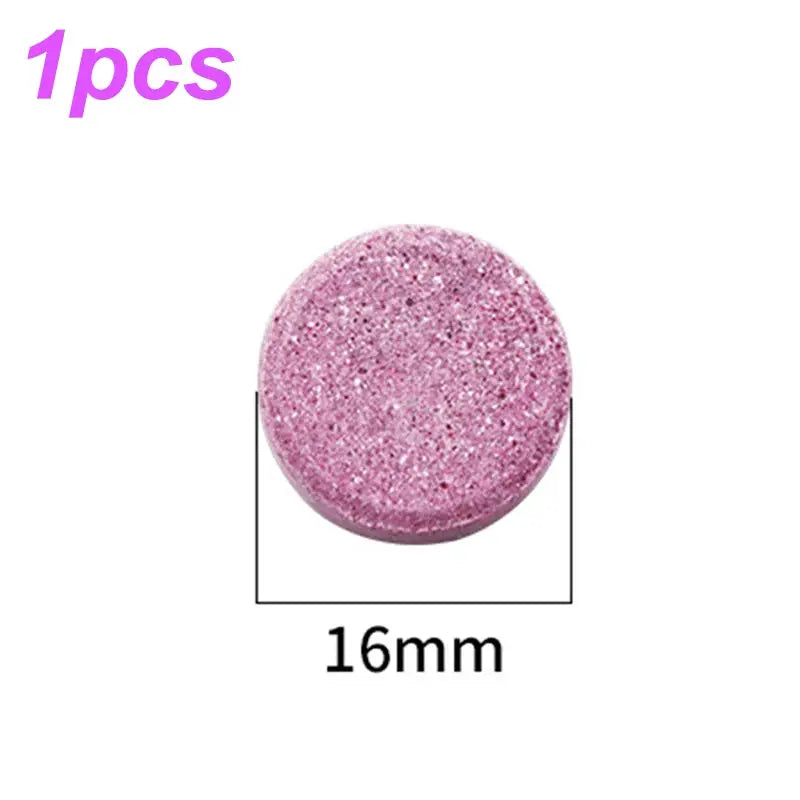 Car windshield cleaner tablet, pink glitter, 16mm diameter, 1 piece