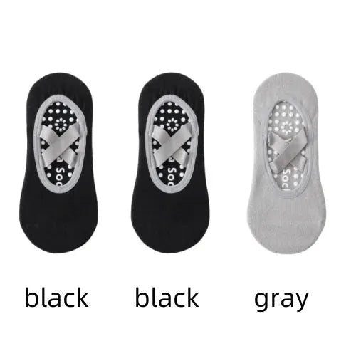 Three Pairs Professional Women Yoga Socks Silicone Anti Slip Backless Breathable Bandage For Yoga Pilates Ballet Sport