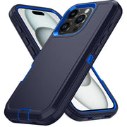 Simples Market armor shockproof iPhone case, blue rugged protective cover with camera cutout