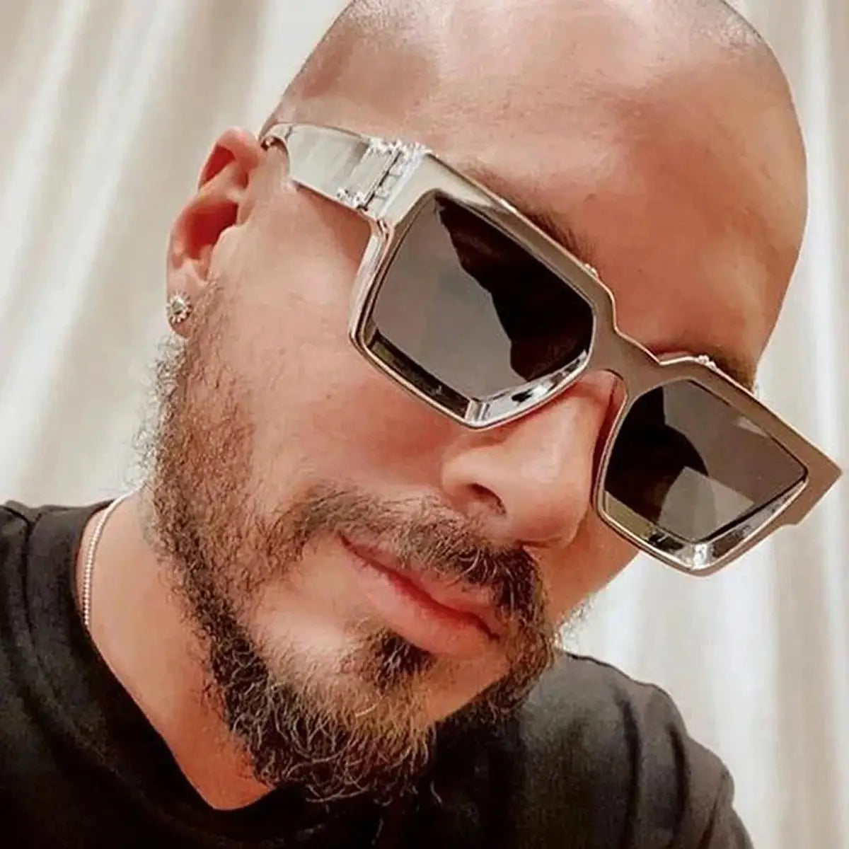 Ruiao Retro Black Millionaire Shades Sunglasses Unisex Designer Square Glasses UV400 Protection