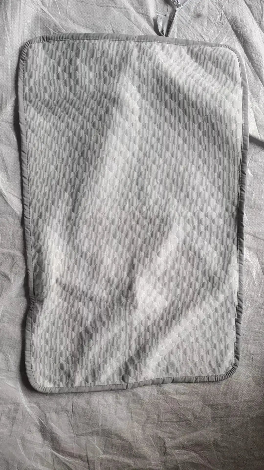 Summer cooling pillowcase gray, 48x70 cm, solid color with geometric pattern; pillow not included.