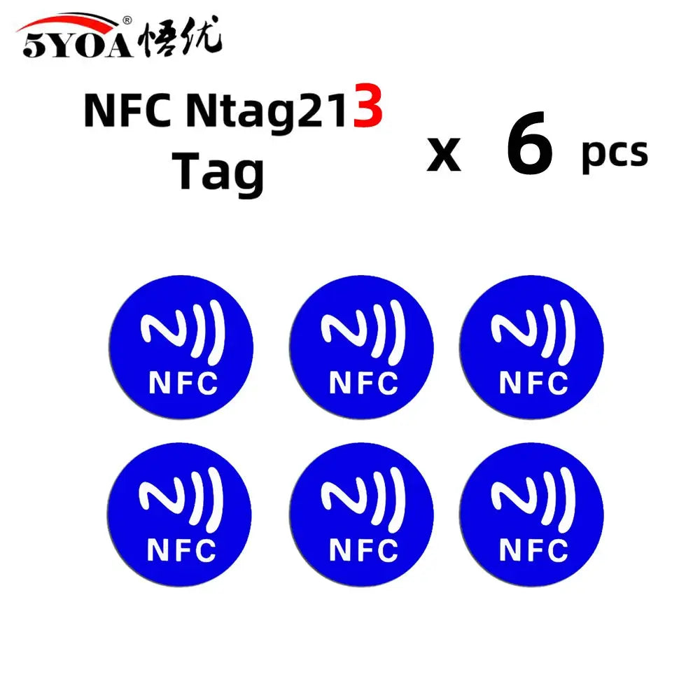 6 Pcs NFC Ntag213 Ntag215 Ntag216 Tags Sticker 13.56MHz Universal RFID Labels For Amiibo And More