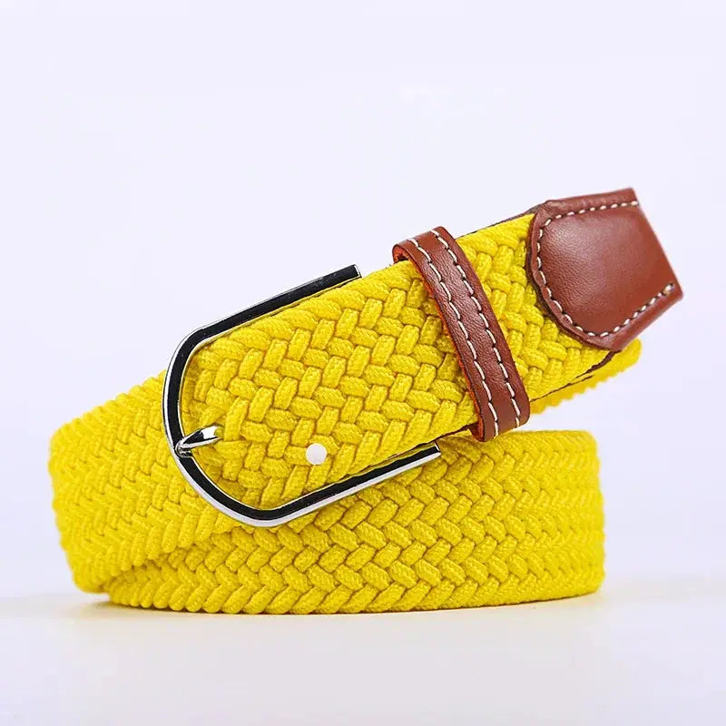 UrbanFlex Unisex Knitted Pin Buckle Belt Elastic Braided Canvas Stretch For Comfortable Jeans Wear