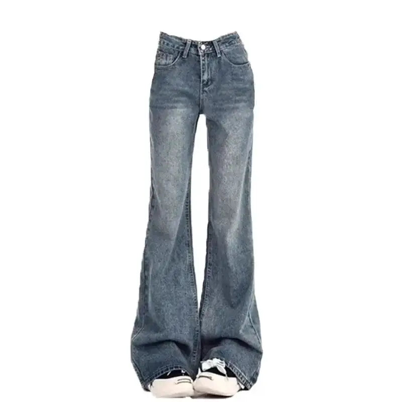 High Waist Flare Jeans Ladies Vintage Inspired Autumn Y2K Bell Bottoms