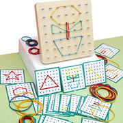 Montessori Rubber Tie Nail Boards Set With Cards For Baby And Preschool Kids Creative Graphics Educational Toy