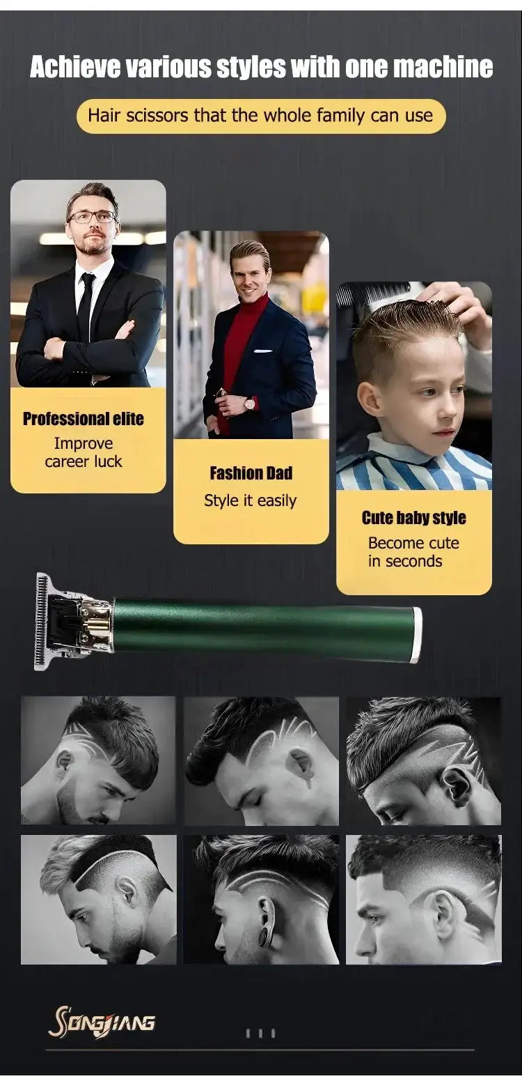 Electric Hair Cutting Machine Vintage T9 Clipper Rechargeable Men Shaver And Trimmer For Professional Barber Use