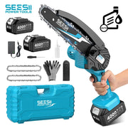 SEESII 6 Inch Cordless Mini Chainsaw 15.2 Cm Electric Saw Rechargeable Garden Pruning Tool for Makita 18V Battery