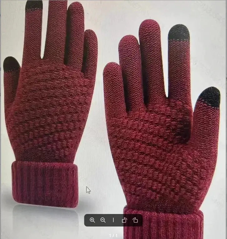 Unisex Warm Winter Touchscreen Gloves Full Finger Knit Mittens For Outdoor Cycling And Driving