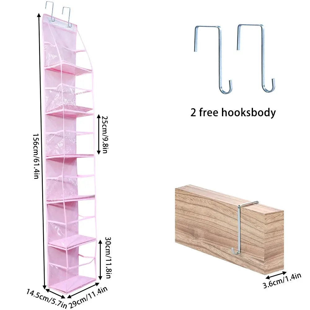 Over the Door Hanging Organizer 4 Or 6 Layer Storage for Cosmetics Nursery Bathroom Closet Bedroom Dorm