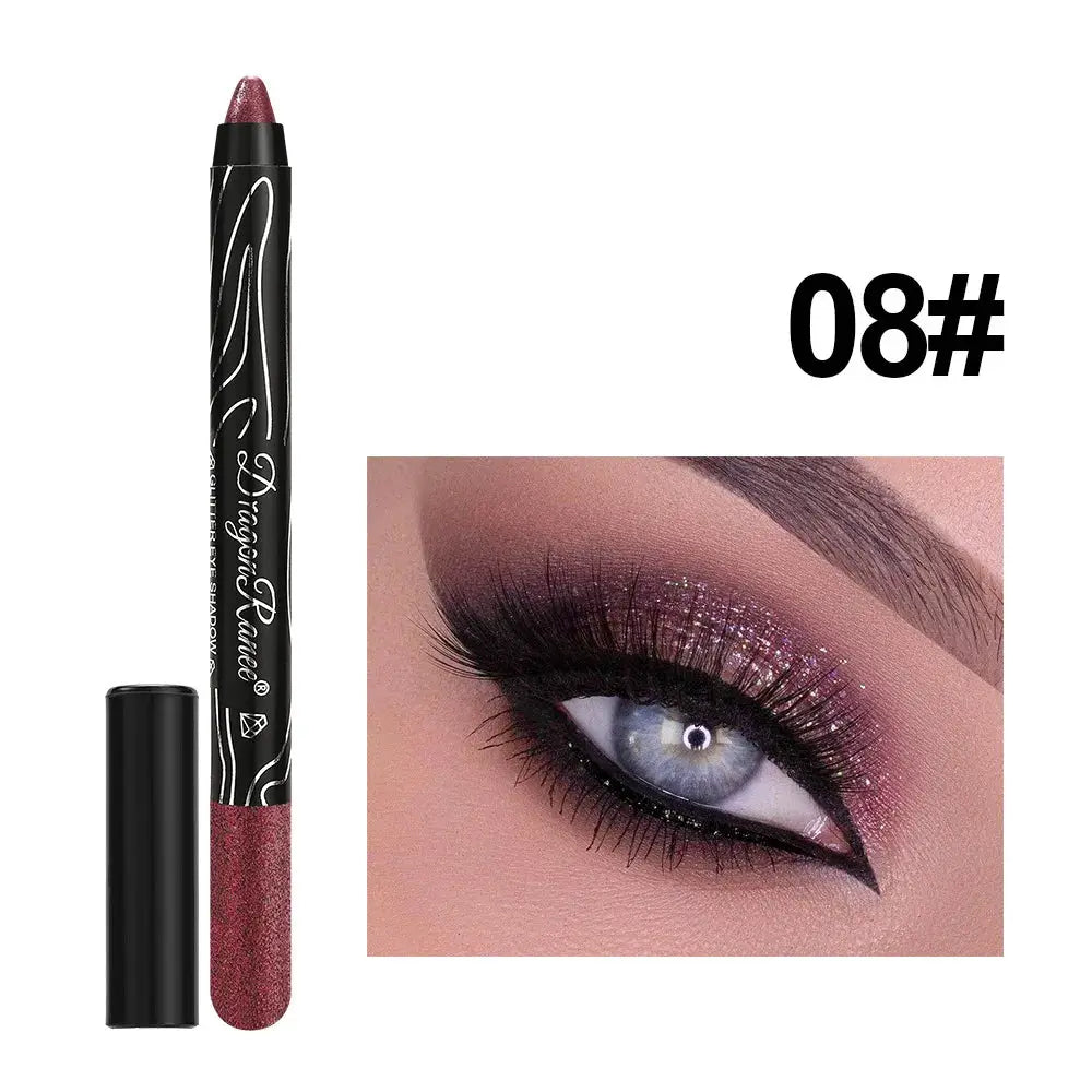 1 Piece Metallic Purple Eyeshadow Pencil Glitter Liner And Highlighter Waterproof Long Lasting Cream Eyeshadow Stick