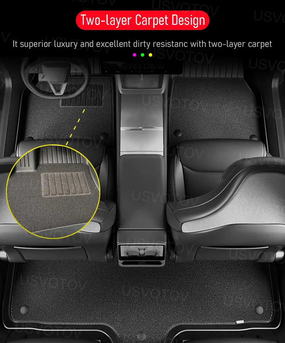 USVOTOV all-weather floor mats and cargo liner for 2026 Tesla Model Y, 6-seat, by Simples Market