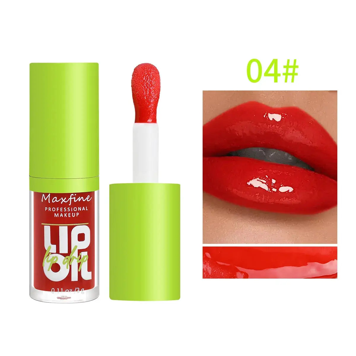 LuminaGlow Lip Gloss Waterproof Long Lasting Hydration Non Sticky Non Fading Formula Green Packaging
