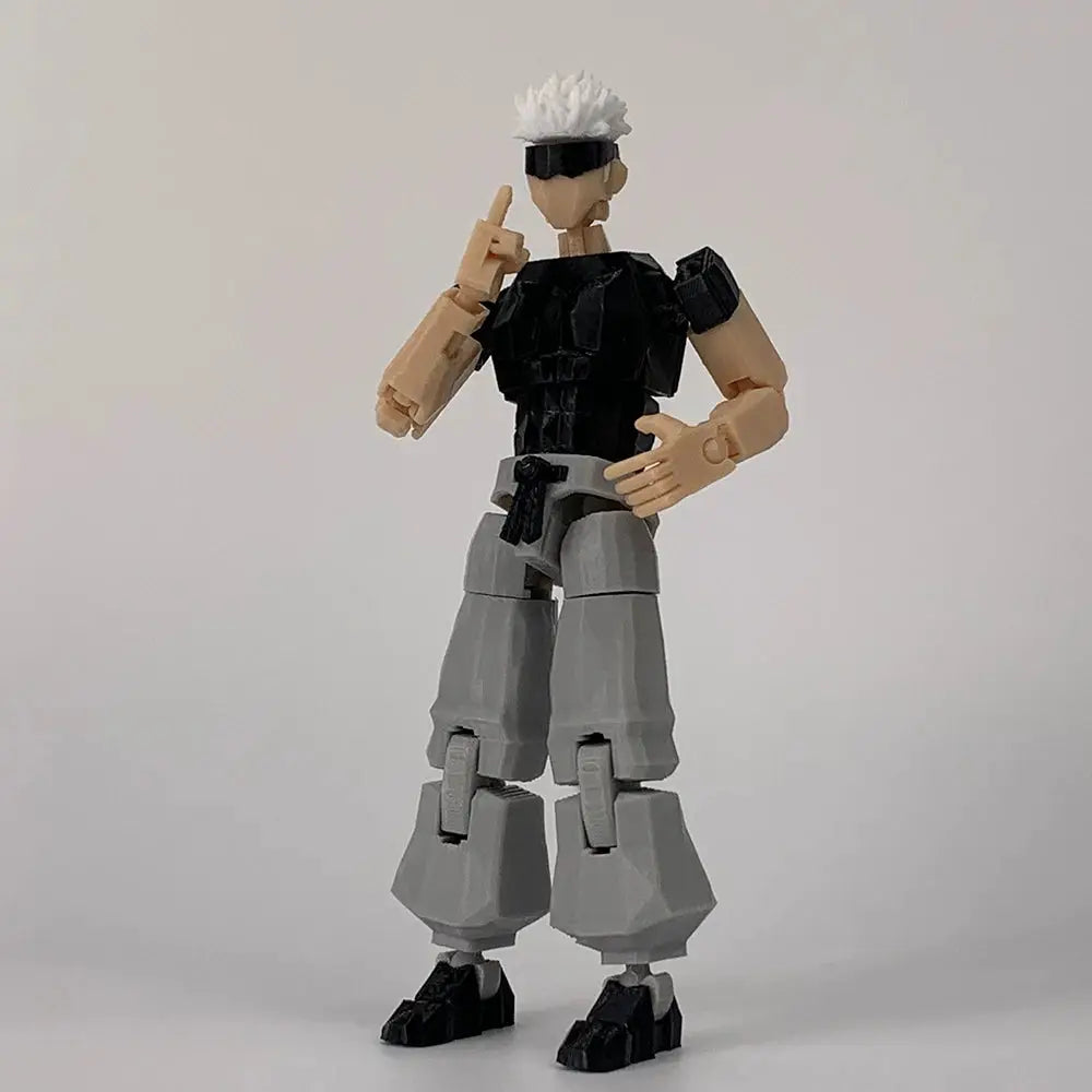 3D Printed Jujutsu Kaisen Gojo Satoru Action Figure Multi Jointed Shapeshift Display Model Collectible Gift