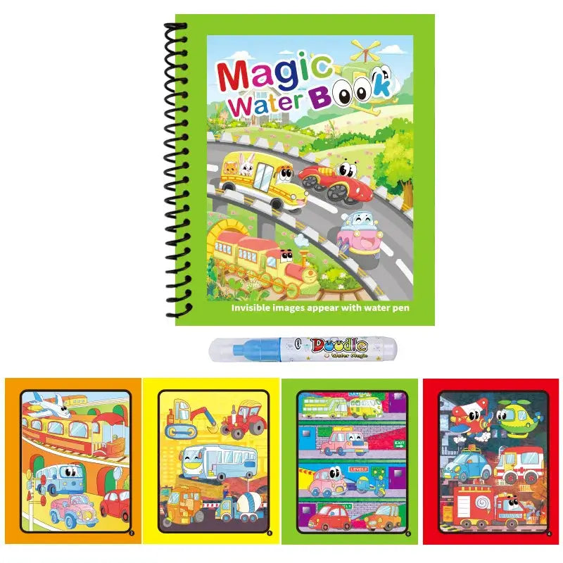 Reusable Water Drawing Book Mess Free Magic Painting Pad With Refillable Water Pen For Kids Learning Educational Toy