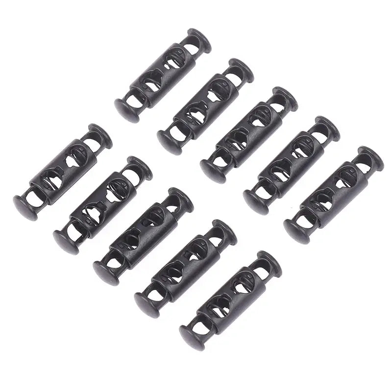 10 Piece Metal Double Hole Head Spring Cord Locks Adjustable Buckles Tightening Fasteners For Elastic Cords Sewing Tools