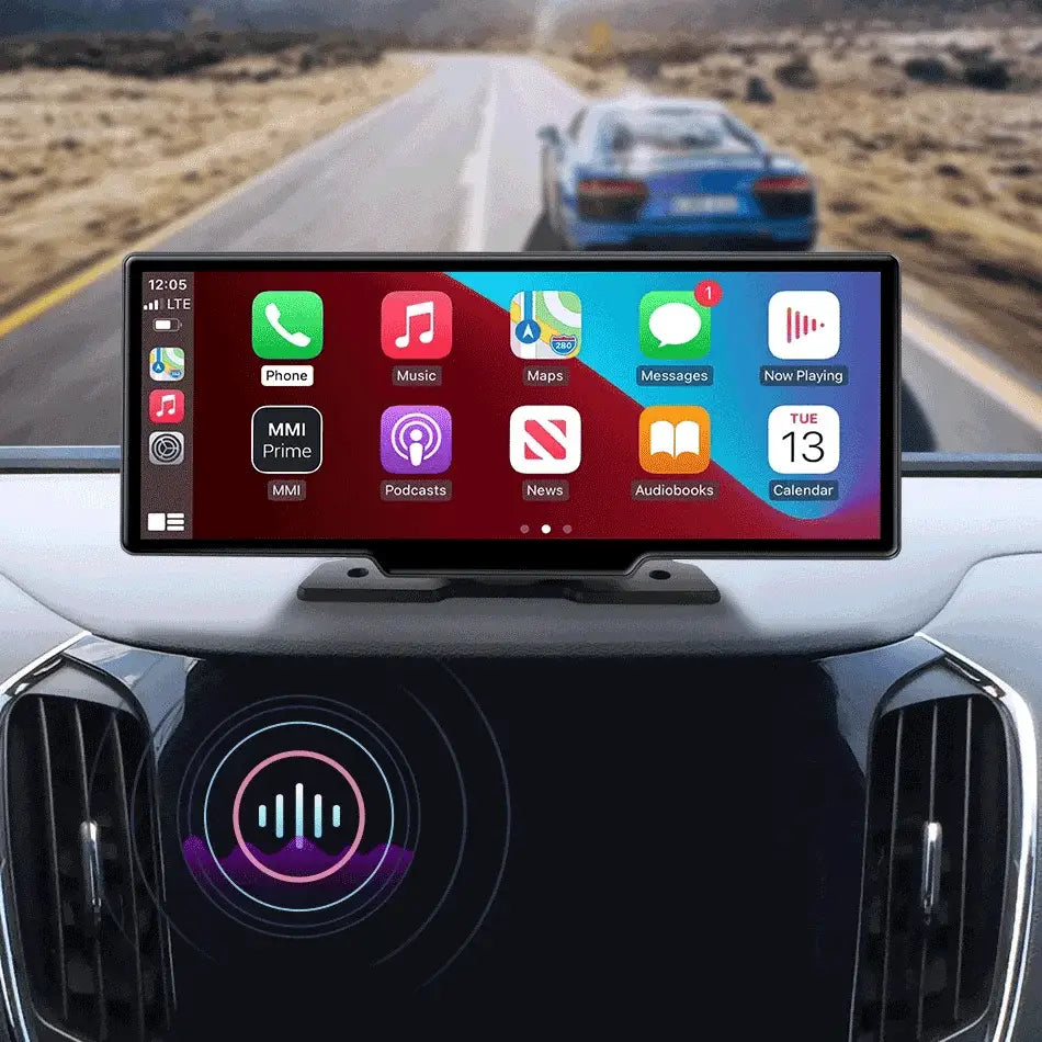 10.26 Inch Dash Cam Mirror 4K Player Wireless CarPlay Android Auto GPS
