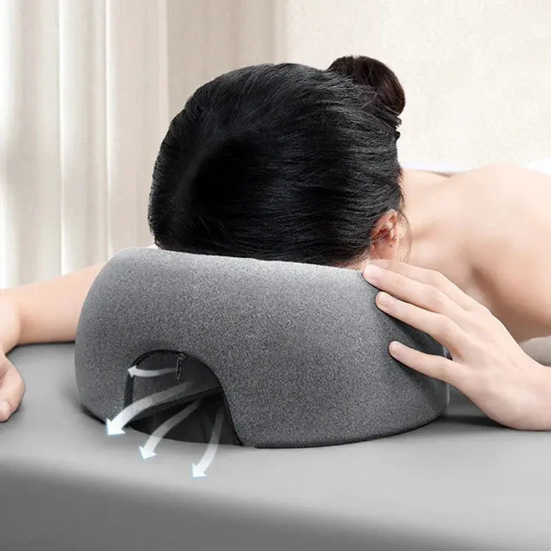 AuraEase Face Down Pillow For Prone Rest Ergonomic Memory Foam With Breathable Comfort And Neck Support