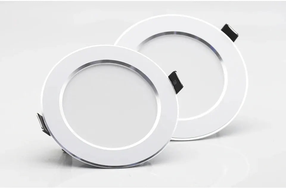 2-pack white circular LED downlights for recessed ceiling lighting in living room and bedroom