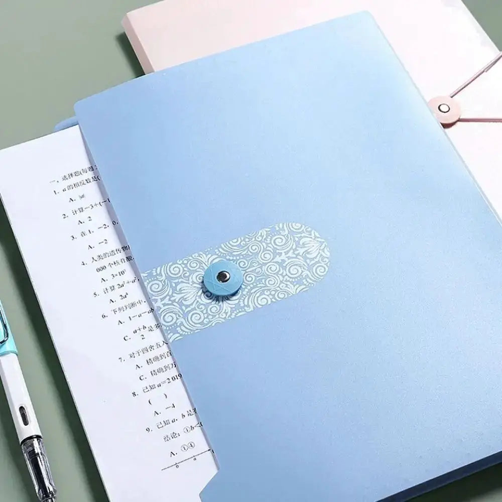 A4 organ file folder by Simples Market, blue 8-grid expanding document organizer, large capacity.