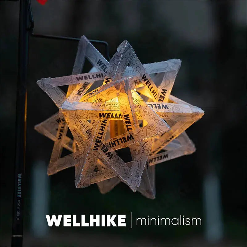 WELLHIKE star camping lantern shade for outdoor use; waterproof, wear-resistant, warm-glow lighting