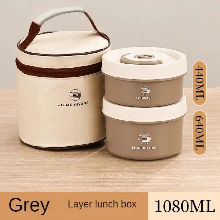 Portable Insulated Stainless Steel Lunch Box Set With Stackable Bento Compartments For Fresh All Day Meals