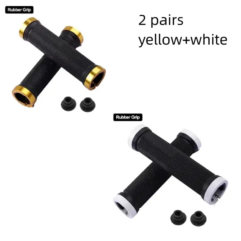 Bicycle Handlebar Grips Rubber Bilateral Lock Non Slip For BMX MTB Mountain Bikes Cycling Accessories