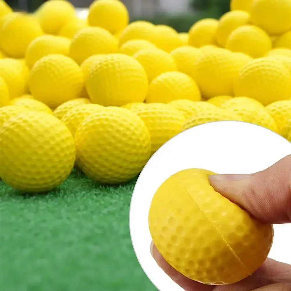 10 Pcs Yellow PU Foam Golf Balls For Practice Training Indoor Outdoor Elastic Sponge