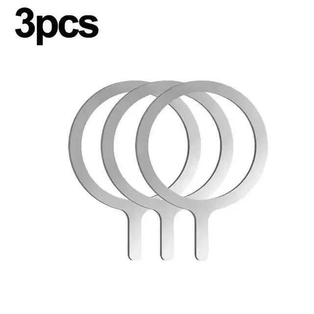 Simples Market MagSafe magnetic adapter rings, silver round metal rings, set of 3