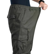 Simples Market men's cargo pants with elastic waist, gray cotton fabric and multiple pockets