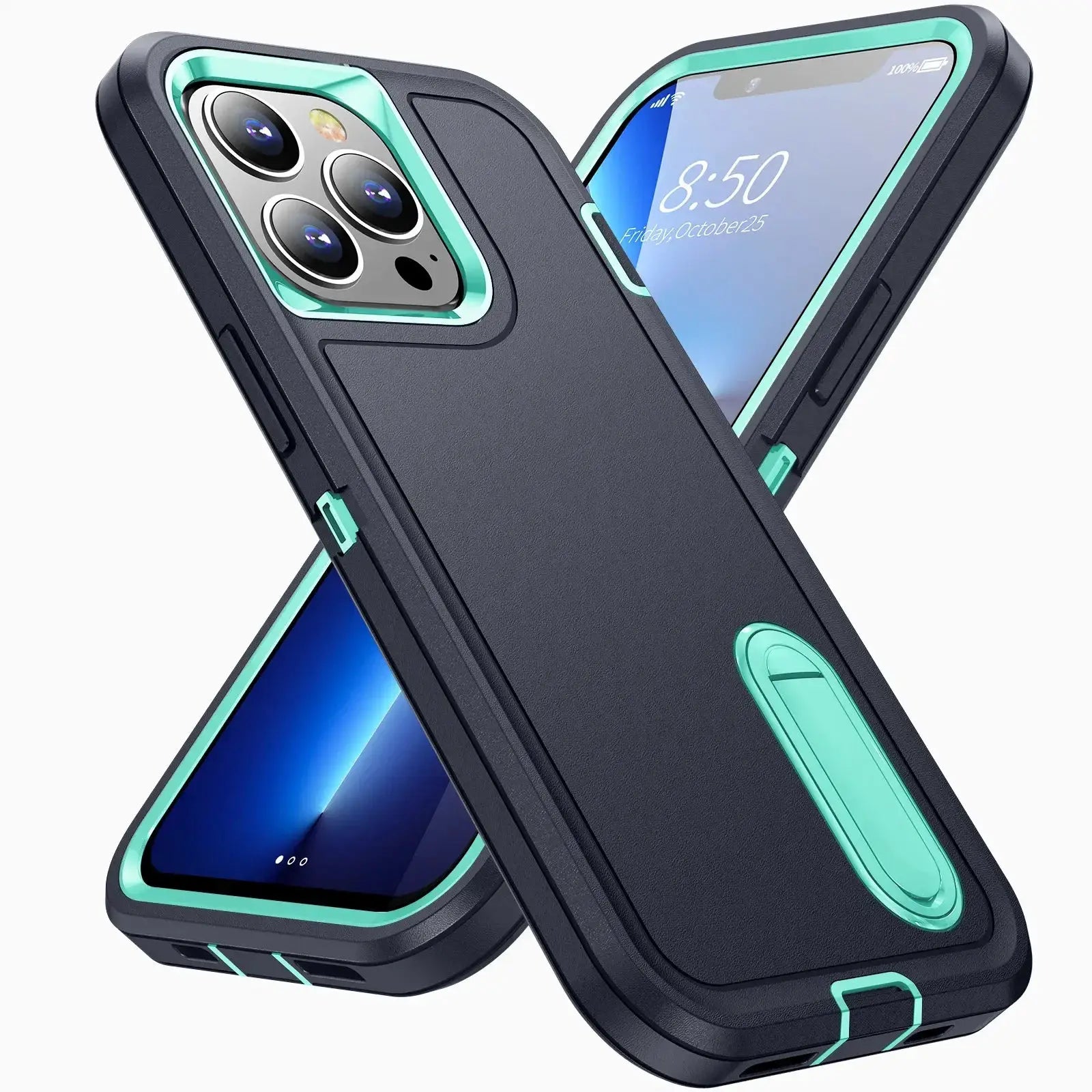 Case for iPhone 17 Pro Max series by Simples Market; rugged silicone with teal trim