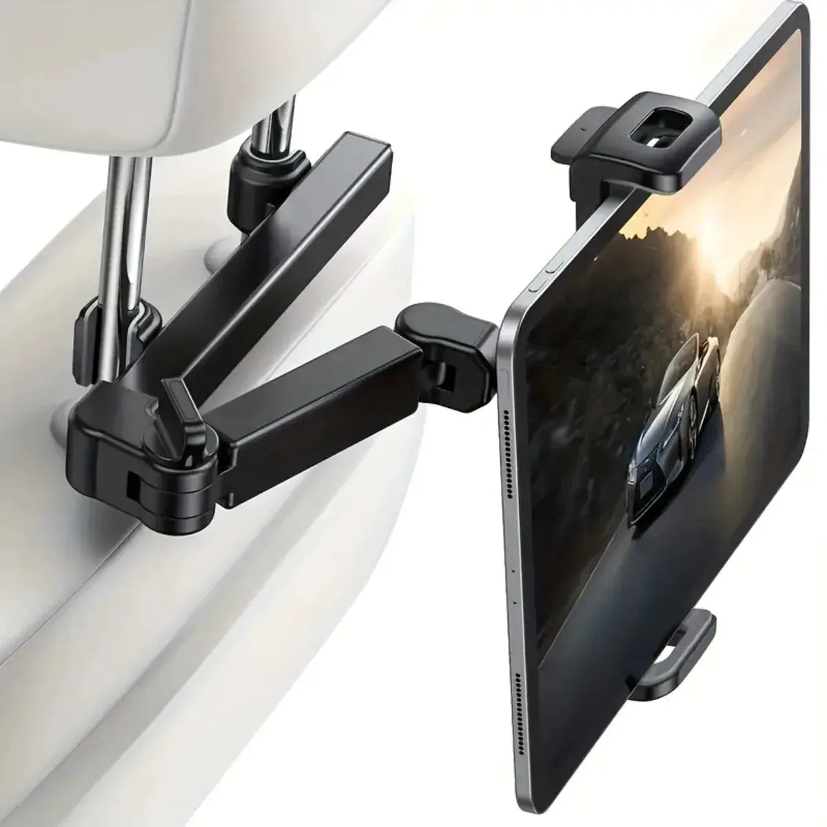 AutoGrip Car Tablet Holder Headrest Mount For Backseat Hands Free Viewing 4.7 To 12.9 Inch Tablets Easy Install
