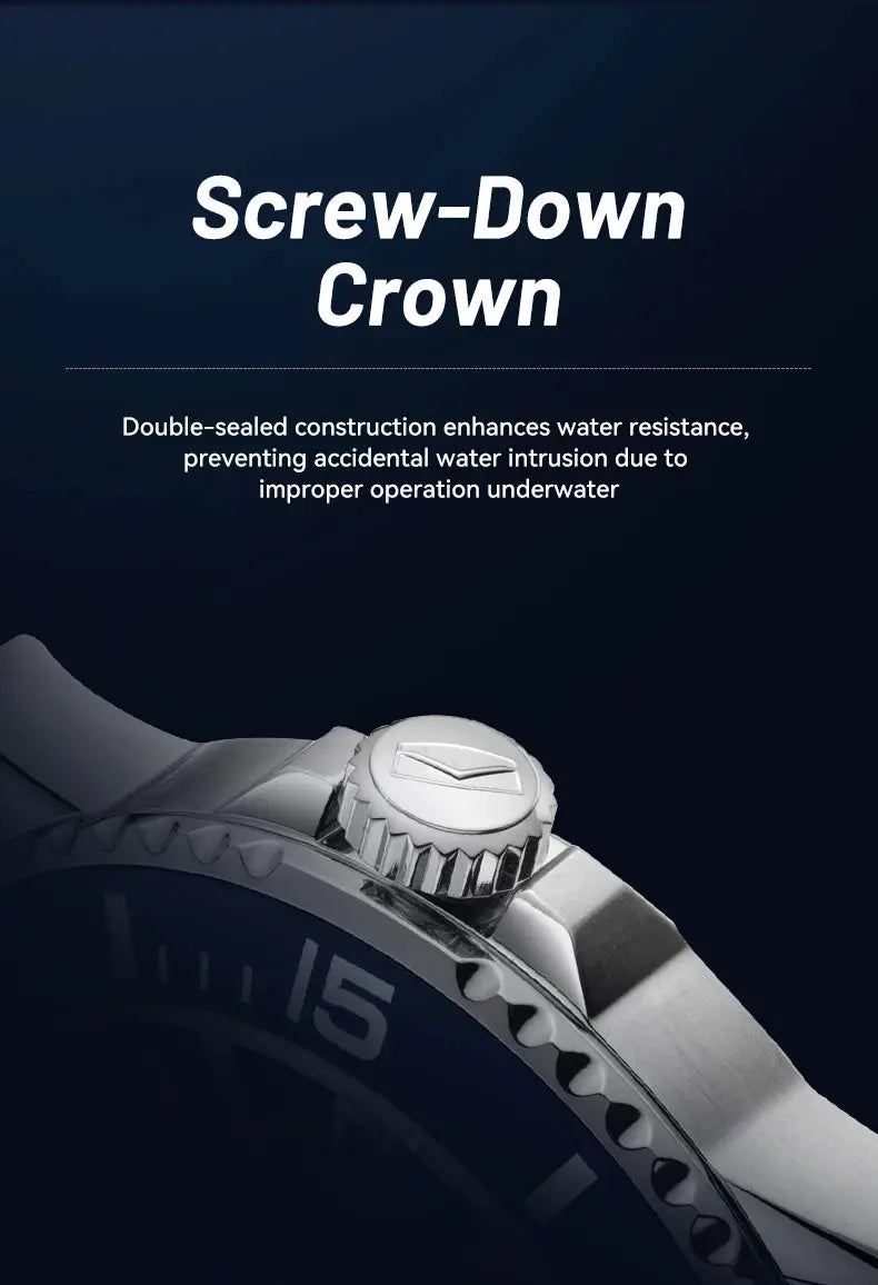Seagull Relogio Masculino diving watch for men by Simples Market, stainless steel case with screw-down crown