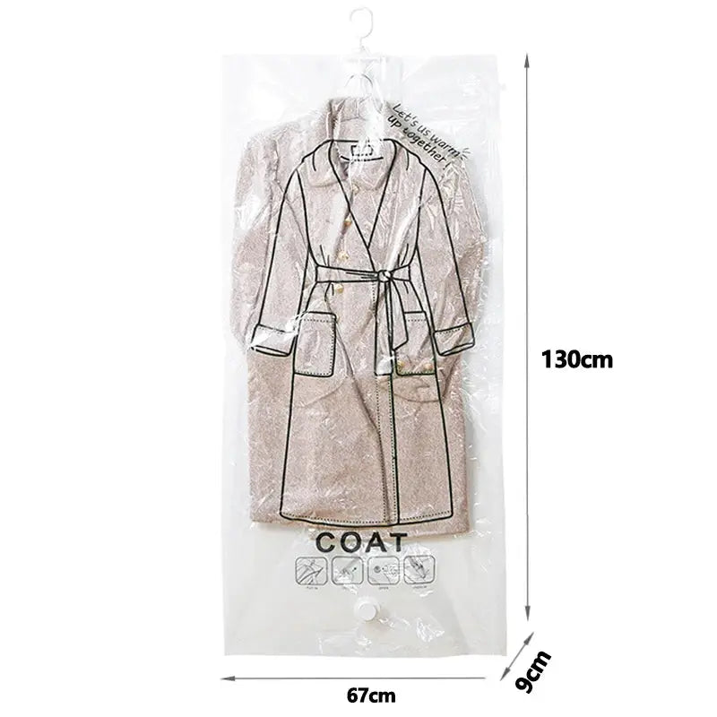 Hanging Vacuum Storage Bags Space Saver Vacuum Seal Storage Bags for Suits Dress Coats Jackets Closet Organizer
