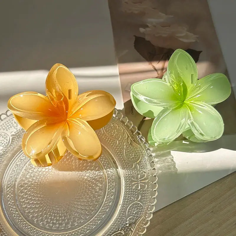 Boho Bloom Fashion Flower Hair Clips For Women Large Claw Hairpins With Secure Hold