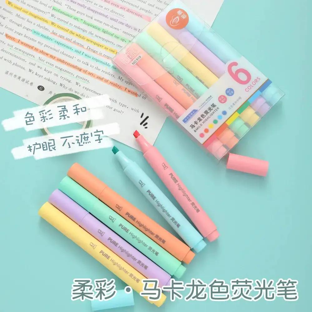 Pastel macaron highlighter pens, 6-pack by Simples Market in assorted colors