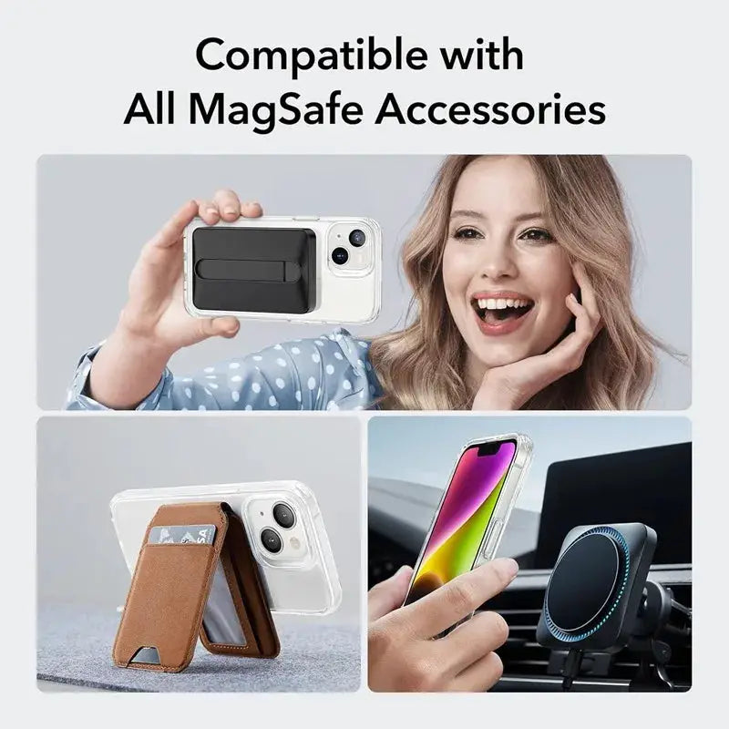 Simples Market Original magnetic transparent MagSafe phone case with clear back and wallet slot for iPhone 11-17 Pro Max