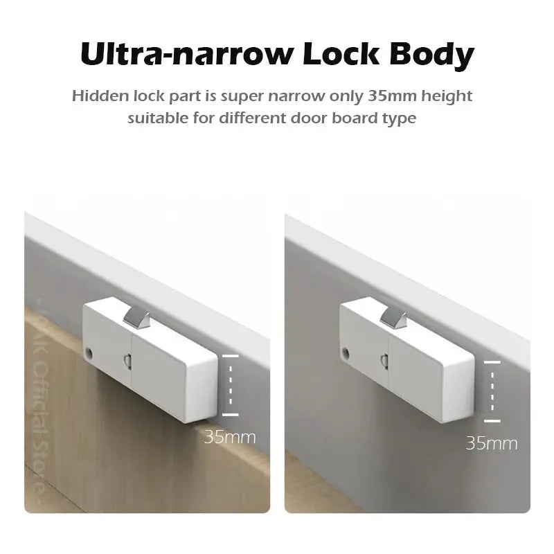 KAK biometric fingerprint lock white ultra-narrow 30x30mm drawer lock by Simples Market, 2 views