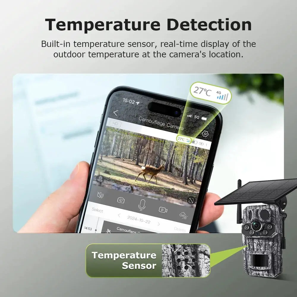 INQMEGA4G Trail Camera by Simples Market with solar panel, 2K/5MP PIR motion, night vision