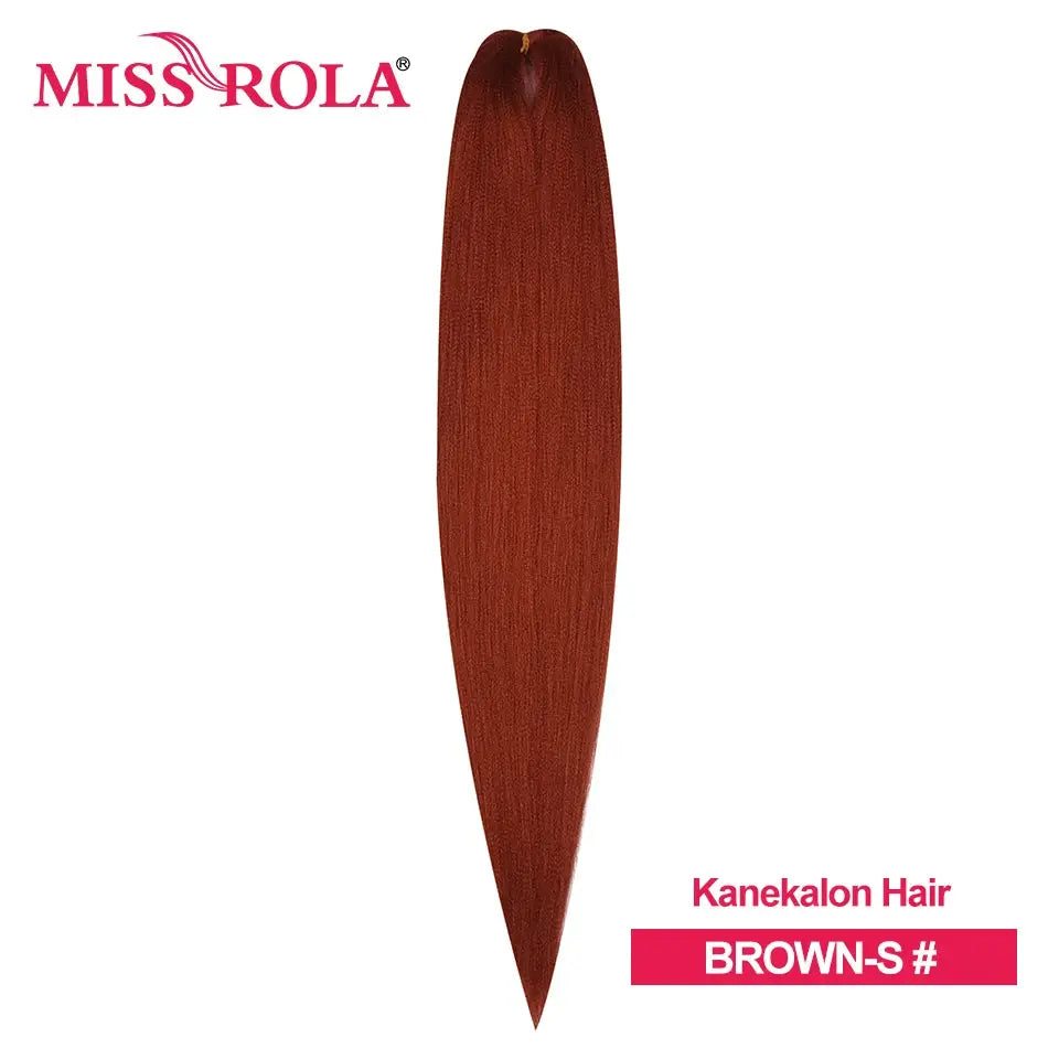 Miss Rola Kanekalon EZ Twist jumbo braiding hair in Brown-S, 6-piece bulk, pre-stretched synthetic braid strand