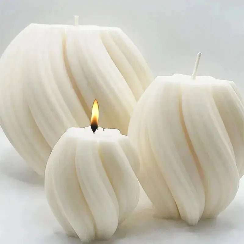 3D Rotating Pillar Candle Mold Geometric Wave Silicone Mold For DIY Candles Soap Resin Gypsum Crafts - Simples Market