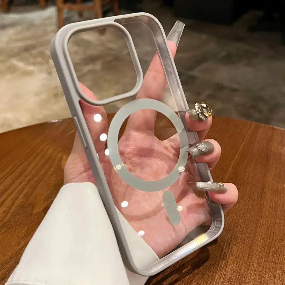 MagSafe Transparent Case For iPhone 11 Through 16 Pro XS XR Max Mini Plus Magnetic Wireless Charging Compatible