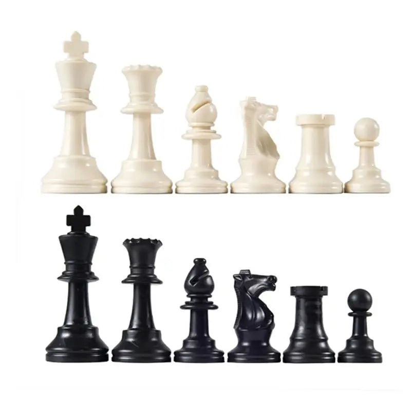32 Piece Chess Set Complete Chessmen International Style Wood and Resin Pieces for Entertainment Accessories