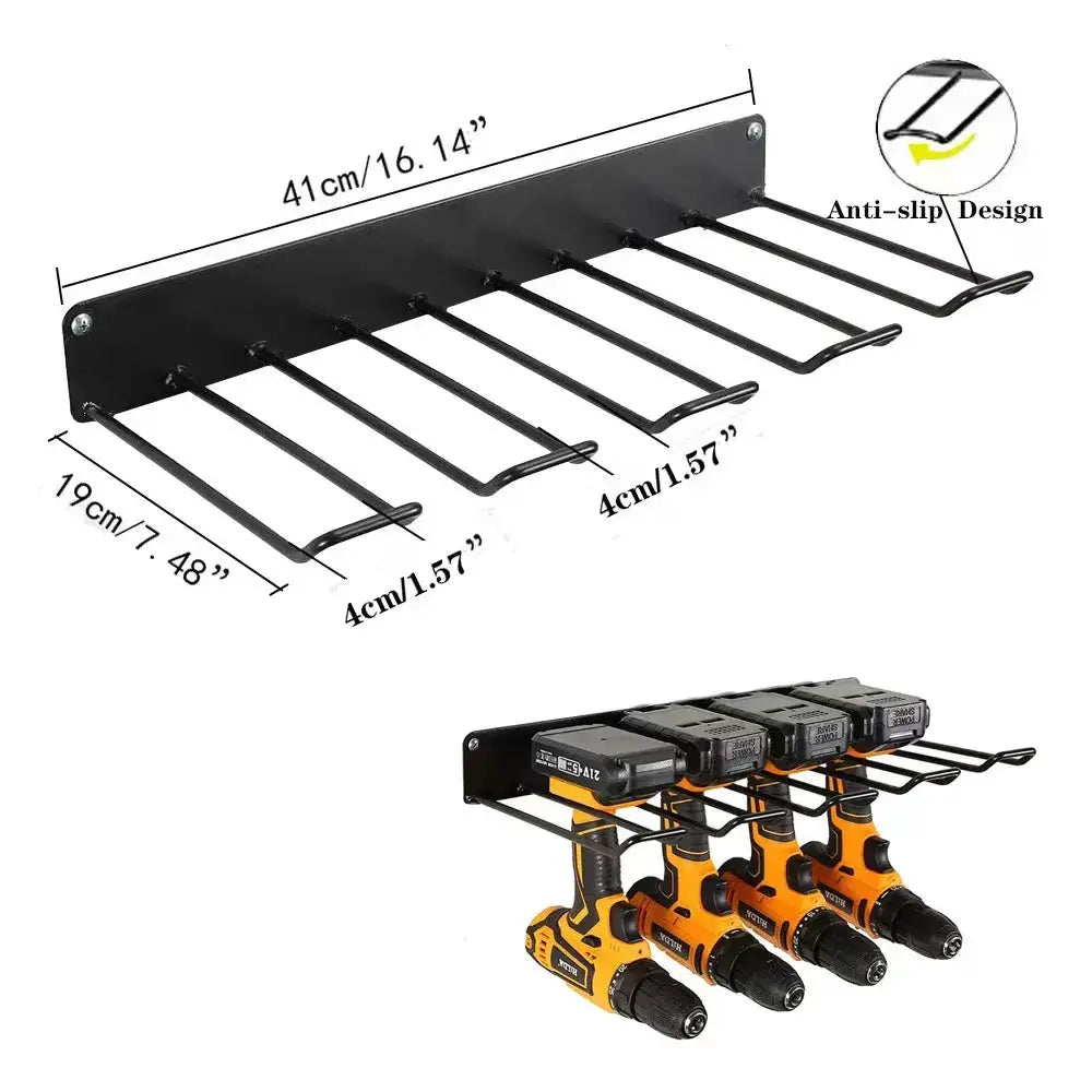 Power Tool Wall Mount Holder Heavy Duty Pegboard Wall Storage Rack For Drill Screwdriver And Tool Set In Workshop Garage
